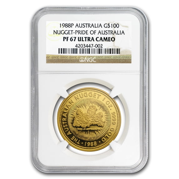1988 Australia 1 oz Gold Nugget PF-67 NGC