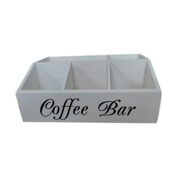 Organizador de estación de café de madera, elegante organizador de condimentos para té, almacenamiento de mostrador Capa única