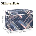 thumbnail image 5 of Yayeee Collapsible Storage Bin with Lid Fabric Closet Decorative Basket with Handles, Black Stripes, 5 of 7