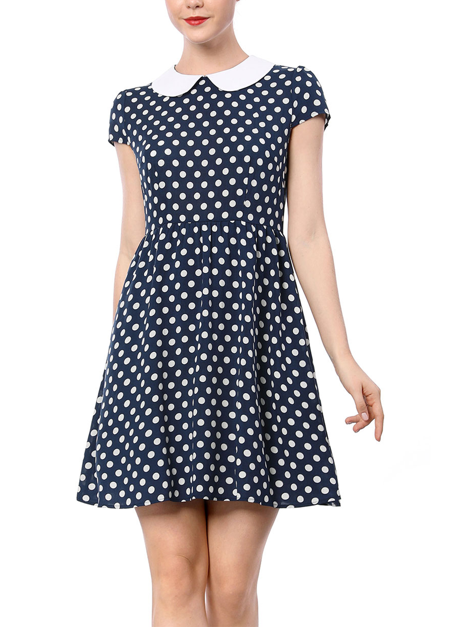 contrast polka dot dress