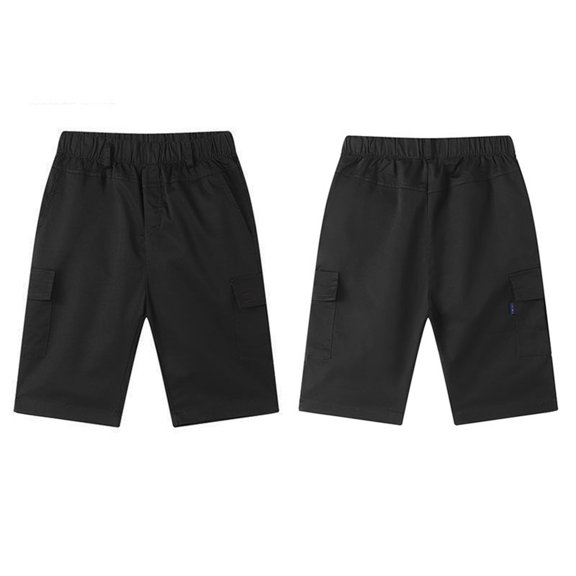 Kids Shorts Boys Black Cargo Shorts Stretchy Relaxed Casual Summer Clothes 13-14 Years Boy Clothes