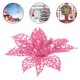 thumbnail image 3 of 24 Uds. Adorno de árbol de Navidad con purpurina Poinsettia adorno de decoración de flores de Navidad Adepaton MZQ-1043-3, 3 of 7