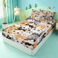 thumbnail image 2 of meiyoeat Cute Cat Pattern Zipper Full Size Comforter Sets with Fitted Sheet and 2 Pillowcases,Colorful Pet Print Zipper Bedding Set,Light Gray Reversible,4pcs, 2 of 7