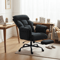 thumbnail image 3 of Black Reclining Office Chair With Retractable Footrest And Modern Design, 3 of 9