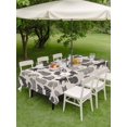 thumbnail image 4 of Outdoor Tablecloth with Umbrella Hole for Patio/Picnic/Party/Camping, Black Cat Waterproof Table Cloth Rectangle Table Cover Washable, Rustic Striped Geometric Abstract (54"x 80"), 4 of 8