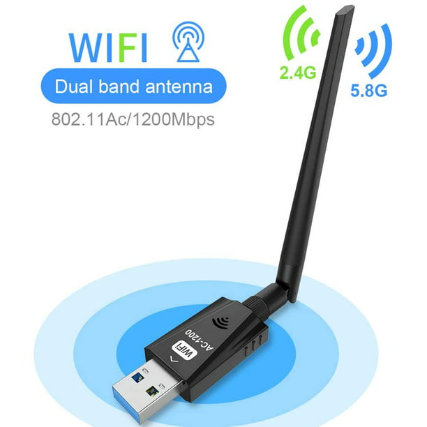 Usb Wifi Adapter 10mbps Dual Band 2 4g 5g Wireless Adapter Usb 3 0 Wireless Network Wifi Dongle With 5dbi Antenna For Desktop Laptop Pc Mac Walmart Com