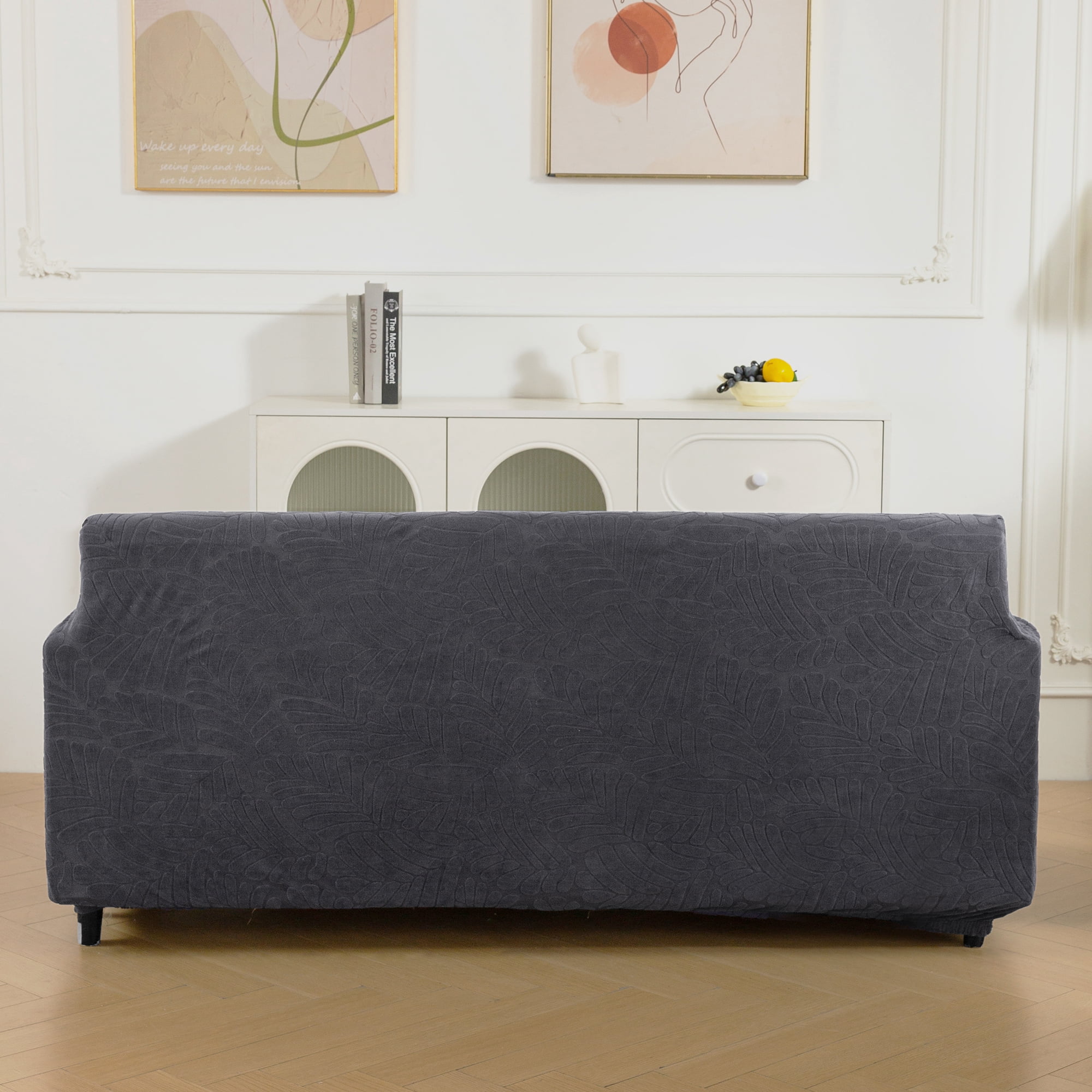 4 Piece High Stretch Sofa Slipcover Furniture Protector Form Fit Luxury Thick Sofa Cover for 3 Cushion Couch, Machine Washable