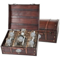 University of Utah Utes Decanter Set Whiskey Bottle and Glasses by Heritage Pewter