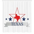 thumbnail image 3 of Texas Star Shower Curtain, San Antonio Dallas Houston Austin Map with Stars Pattern USA, Fabric Bathroom Set with Hooks, 69W X 84L Inches Extra Long, Navy Blue Vermilion Pale Grey, by Ambesonne, 3 of 3