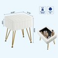 thumbnail image 2 of Greenstell Footstools Ottoman Bench with Storage, 15.5”L x 11.6”W x 19.2”H Vanity Faux Fur Padded Stool with Coffee Table Padded Seat and Adjustable Feet for Makeup Bedroom Entryway, White, 2 of 9