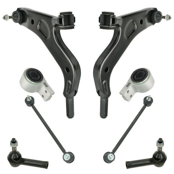 TRQ 6pc Steering Suspension Kit Control Arms w/ Ball Joints Outer Tie Rods Links PSA65074