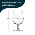thumbnail image 3 of Libbey 7513 Vina Goblet Glasses Set of 12, Clear, 16 Oz, Timeless Short Stem Glasses, Dishwasher Safe Drinking Goblets for Water, Iced Tea, and More, 3 of 6