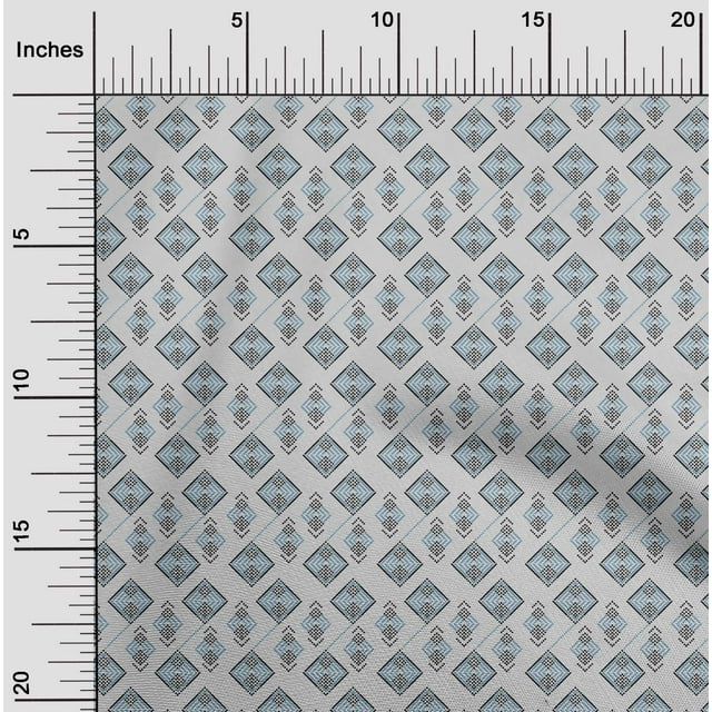 oneOone Cotton Flex Fabric Diamond Geometric  Printed Craft Fabric BTY 40 Inch Wide