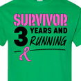 thumbnail image 4 of Inktastic Breast Cancer Survivor 3 Years and Running with Pink Ribbon T-Shirt, 4 of 5