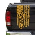 thumbnail image 1 of Soldier Enlisted Man Veteran Retired U.S. Army USAF USMC Distressed American USA US Flag Truck Tailgate Vinyl Decal Fits Most Pickup Trucks Military Sticker (11" x 20", Imitation Gold), 1 of 8