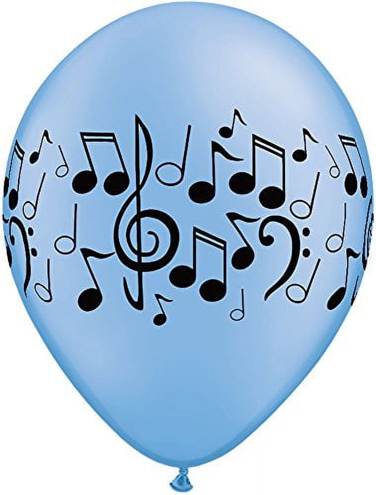 11 inch Qualatex Neon Music Notes Wrap Latex Balloons (50 Pack) - Party Supplies Decorations