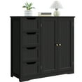 thumbnail image 3 of Yaheetech Wooden Bathroom Floor Cabinet with Adjustable Shelf, Black, 3 of 8