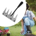 thumbnail image 6 of figatia Multipurpose er s Rake Efficient Easy to Use Metal Lawn Loosening Garden Grass Pulling Tool for Gardening Cultivating 5 Tips, 6 of 8