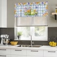 thumbnail image 4 of Spring Floral Truck Curtain Valances for Windows, Kitchen Valance Window Treatments Panel 2 Pack, Watercolor Flowers Butterflies Blue Plaid Rod Pocket Short Curtains for Bathroom Bedroom 42 x 18 Inch, 4 of 8