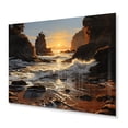 thumbnail image 2 of Designart "Sunlit Coastline Beach Photo IV" Landscapes Metal Art Print, 2 of 5