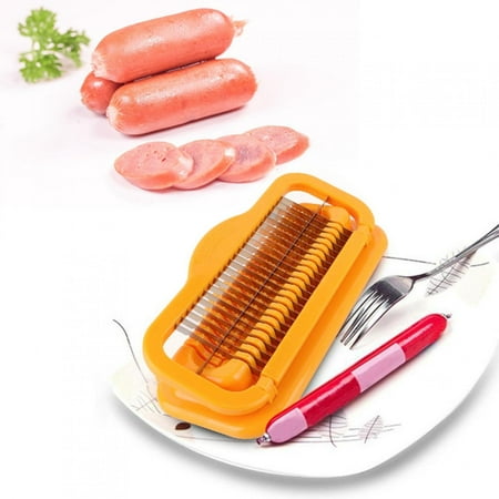 

Hot Dog Cutter Ham Cutter Ergonomic Curve Design For Various Kitchen Needs Banana Cut Sausages Hot Dog Ham Sausage Making Delicious Food