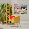 thumbnail image 3 of Stupell Industries Contemporary Colorful Chickens in Sunlit Yard Canvas Art, 48 x 36, by Creative Studio, 3 of 8