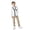 Off-White, variant on Boys Girls School Uniform Cardigan Sweater Soft V-Neck Preppy Knit Outerwear, Embroidered Badge, Unisex Anti-Pill Long Sleeve Button Uniform Cardigan 3-10Y