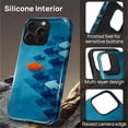 thumbnail image 3 of Case for iPhone 15 Pro Case, Hybrid 2-Layer Silicone Protective Glossy Case for MagSafe Case for iPhone 15 Pro Leading Fish Pattern, 3 of 7