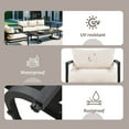thumbnail image 5 of Multi-person Wood Outdoor Furniture Set 4 Pieces Patio Metal Conversation Sets Patio Sectional Sofa Set with Waterproof, Anti-rust and Anti-UV(Beige), 5 of 9