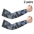 thumbnail image 3 of 2 pares de mangas de protección solar UV para hombres y mujeres, mangas deportivas de compresión y enfriamiento (gris claro), 3 of 5