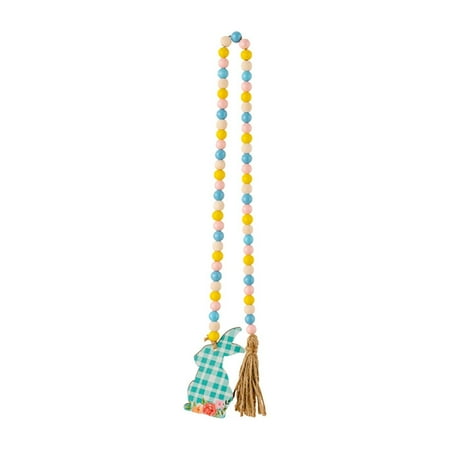 

Hot Crystals for Chandelier Easter Decoration Supplies Easter Beads Plaid Print Rabbit Wooden Pendant Colorful Beads Chandelier Beads with