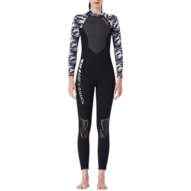DivaSail Wetsuits Buceo Traje de buceo Hombre y traje de mujer Manga larga Pantalones largos Cuerpo completo Traje de baño completo Deportes transpirables Pieles de buceo Hombres Negro / blanco 【S】 kenally OD003283-06