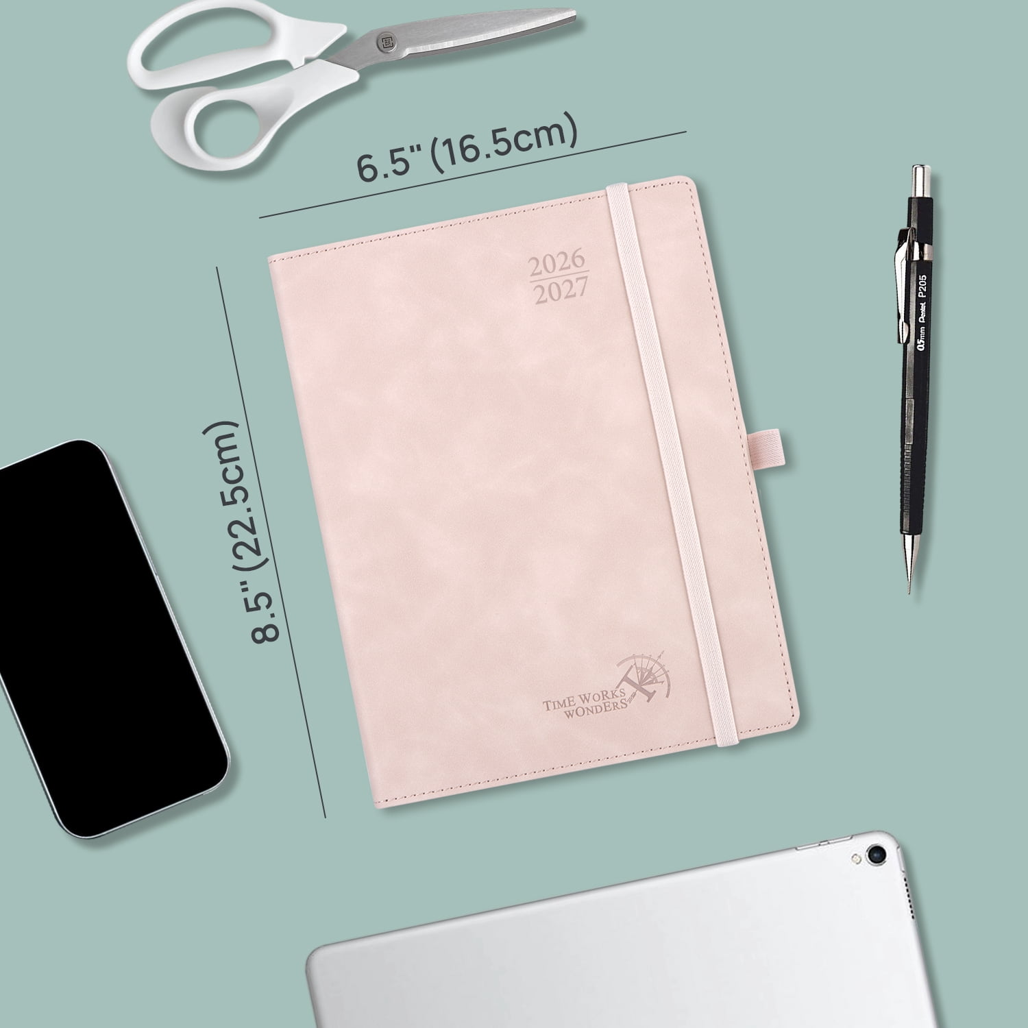 POPRUN Planner 2026-2027, Weekly and Monthly Academic Planner Calendar Notebook (Jul.26-Jun.27), 6.5"x8.5", Inner Pocket, Monthly Tabs, Leather Soft Cover - Black