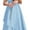 Light Blue, variant on Drtj 2-14T Junior Flower Girl A-line Scoop Asymmetrical Satin Wedding Bridesmaid Cascading Ruffles Dress