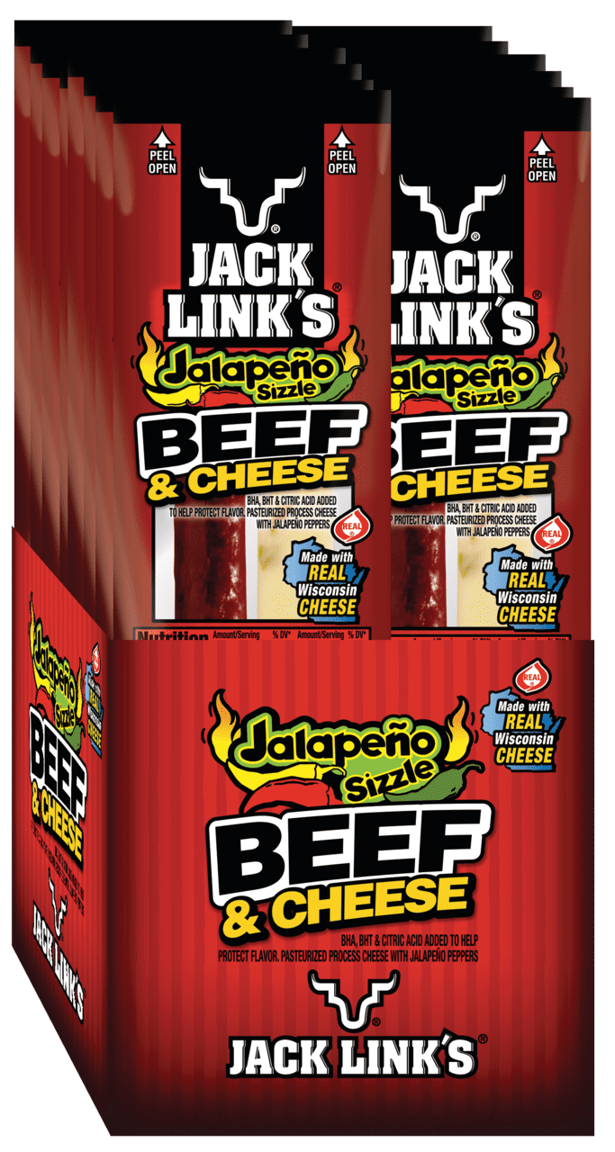 Jack Link's Beef and Cheese Sticks, Combo Pack, Jalapeno Sizzle, 16ct 1