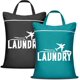 thumbnail image 1 of 2 Pcs Large Travel Laundry Bag Washable Waterproof Wet Dry Bag Dirty Clothes Bag Swimsuit Workout Bag for Gym Clothes Laundry Wet Clothes Swimming Pool Yoga College Dorm (Black+Grey), 1 of 5