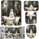 thumbnail image 4 of Cortina Ducha Lindo Dibujos Animados Fantasmas Set Halloween Lavible Baño Poliéster Tela Espeluznante Con Ganchos para Decoraciones, 4 of 9