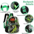 thumbnail image 3 of IvyH Transparent Backpack,Clear Backpacks See Through PVC Unicorn Bookbag Security Travel Bags,Green Dinosaur, 3 of 7