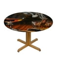 thumbnail image 3 of BCIIG Whiskey Cigar Smoke Round Table Cover Stain Resistant Washable for Indoor Outdoor Kitchen Dining Wedding Parties  Great for Home Kitchen Parties Holiday Dinner with Elastic Edge, 3 of 8