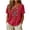 Red, variant on Qulqfy Embroidered Womens Tops Floral Fall Short Sleeve Casual Army Green Cute Tunic Comfy Henley V-Neck Shirts L