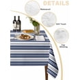 thumbnail image 3 of Navy Blue Striped Tablecloth Rectangle Table Cloth 60x102, Waterproof Tablecloth Outdoor Table Cloth, Farmhouse Striped Geometric Art Washable Table Cover for Kitchen Dinning Party, 3 of 8