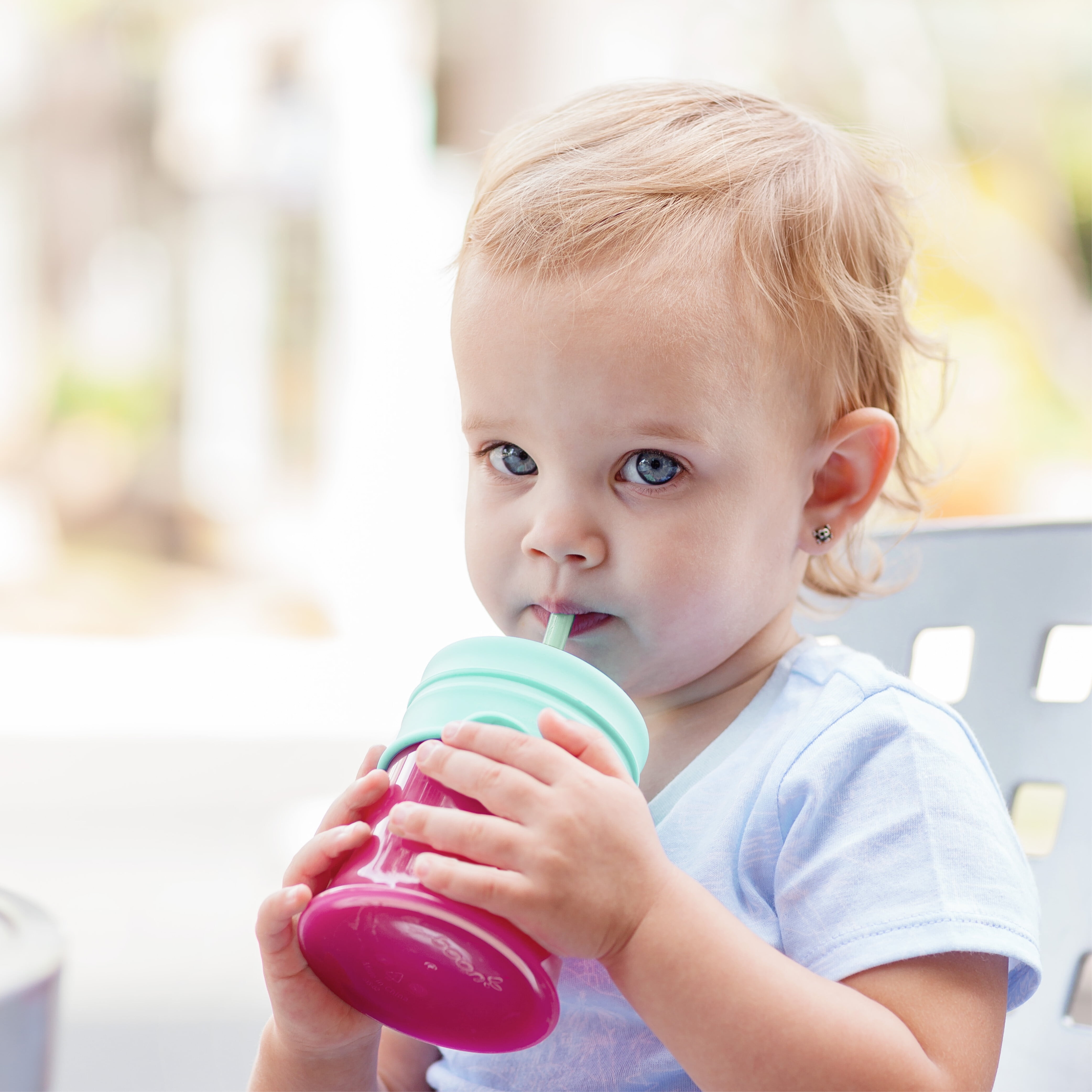 Boon Snug Straw Lids, Assorted Colors (Pack of 3), Green, 12 Months and up, Infant and Toddler