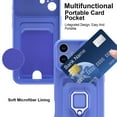 thumbnail image 5 of Designed for iPhone 16Plus Case, Liquid Silicone, Multi-Functional Card Pocket with Lanyard Strap, Adjustable Rope, Shockproof All-Round Protection, TPU Soft Phone Case for iPhone 16Plus, Purple, 5 of 8