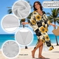 thumbnail image 6 of Xixirimido Retro Sunflower Patchwork Print Kaftan Dress for Women, Plus Size Hawaiian Batwing Sleeve Beach Cover Up V-Neck Summer Swimsuit Dresses, 6 of 7