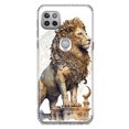 thumbnail image 1 of MUNDAZE Motorola One 5G Ace Ancient Lion Sculpture Shockproof Clear Hybrid Protective Phone Case Cover, 1 of 6