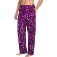 thumbnail image 2 of Uemuo Colourful Glitter Pattern Men's Wide Leg Palazzo Lounge Pants with Pockets Light Weight Loose Comfy Casual Pajama Pants-Small, 2 of 9