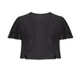 thumbnail image 6 of ZVAVZ Cropped Cardigan for Women Summer Ladies Solid Color Chiffon Bolero Shrug Short Sleeve Cardigans for Evening Dress Beach Cover Up Black,S, 6 of 6