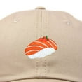 thumbnail image 2 of Dalix Salmon Nigiri Embroidered Sushi Cotton Dad Hat Baseball Cap Adjustable Womens in Khaki, 2 of 5