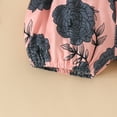 thumbnail image 5 of WIBACKER Tiny Cutey Newborn Baby Girl Summer Outfits Set Ruffle Short Sleeve Romper and Floral Shorts with Headband, 5 of 8