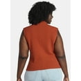 thumbnail image 3 of Terra & Sky Women's Plus Pointelle Sleeveless Mockneck Top, Sizes 0X-5X, 3 of 5